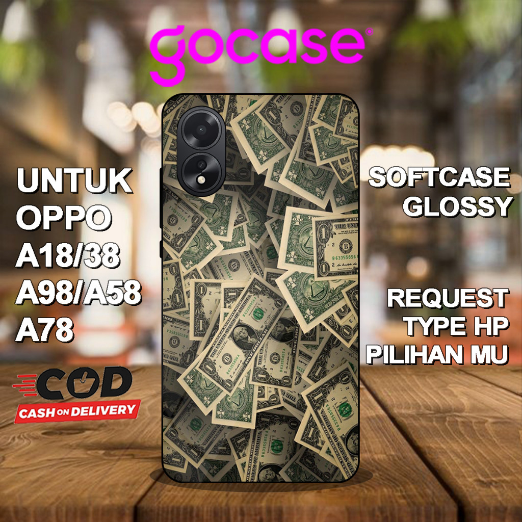 GO Case ( AG 27 ) Softcase Glossy สําหรับ Oppo A18 A38 A98 A58 A78 A77S A57 A76 A79 5G A15 A15S A12 