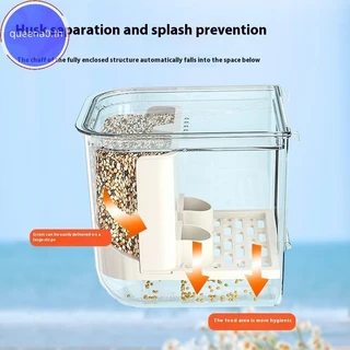 Queena0 Double Slot Bird เครื่องป้อนอัตโนมัติขนาดใหญ่ความจุ Splash Proof กรงอัตโนมัติ Feeding โปร่งใสเครื่องจ่ายอาหาร th