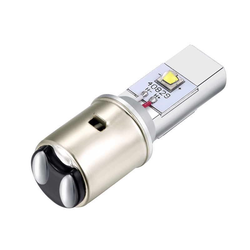 电动车大灯BA20D LED 6-24V无极性3000K暖白摩托车前大灯防眩