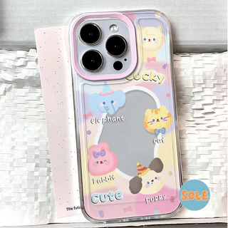 🔥Sole🔥เข้ากันได้สำหรับ เคสไอโฟน11 เคส iphone 16 Pro Max 7 8 Plus XR X XS MAX 12 13 14 15 16 เคสใส ช้างลูกแมวน่ารัก