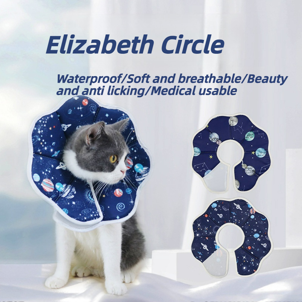 ปลอกคอคอสัตว์เลี้ยง/ปลอกคอเอลิซาเบธสัตว์เลี้ยง/กันน้ําและป้องกันการเลีย/ฆ่าเชื้อหมวกสัตว์เลี้ยง/ปลอก
