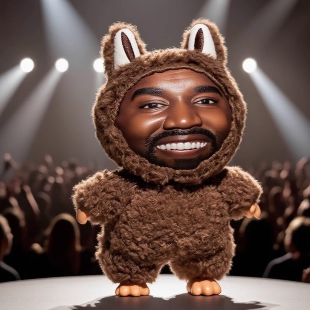 Layeye Kanye สไตล์เดียวกันตุ๊กตาสนับสนุนจี้ Spoof พวงกุญแจ Kanye สินค้า yeye เครื่องประดับ remake