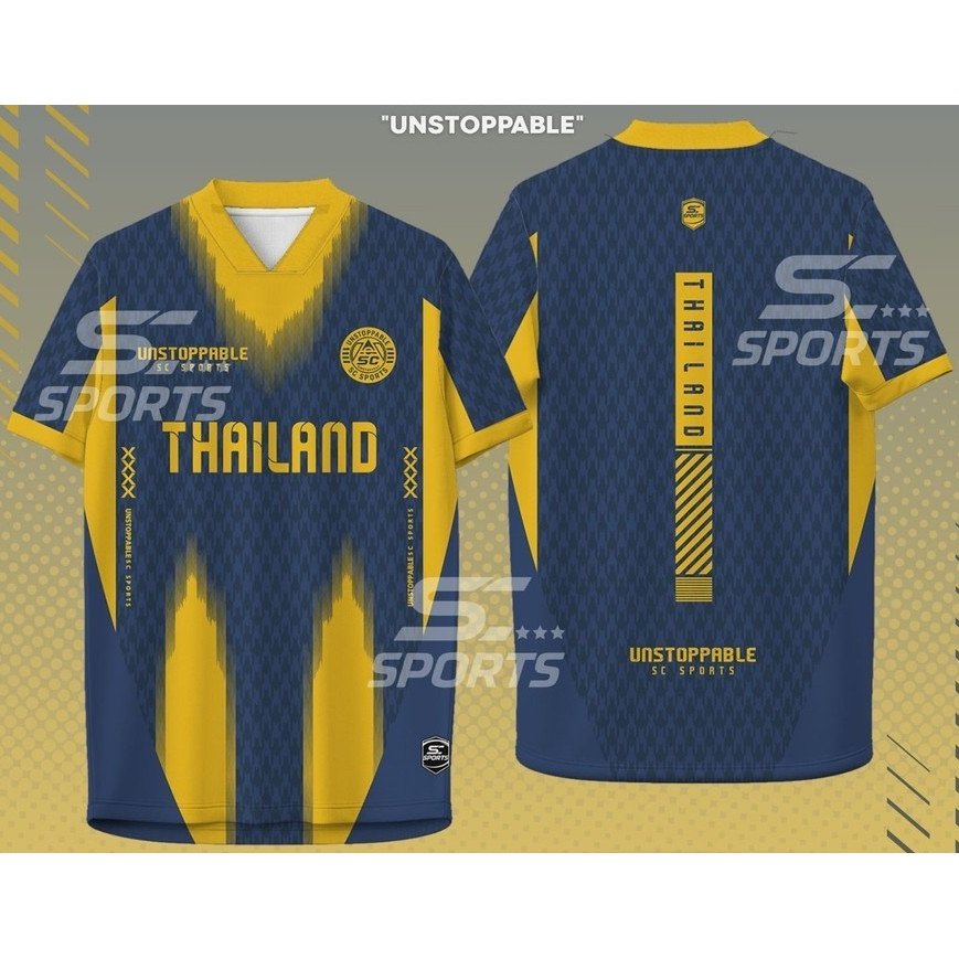 Suncolor mall เสื้อกีฬา พิมพ์ลายทั้งตัว  คอวีตัด ใส่ วิ่ง เที่ยว หรือทำงานก็เท่ รุ่น PL-06-กรม-เหลือ