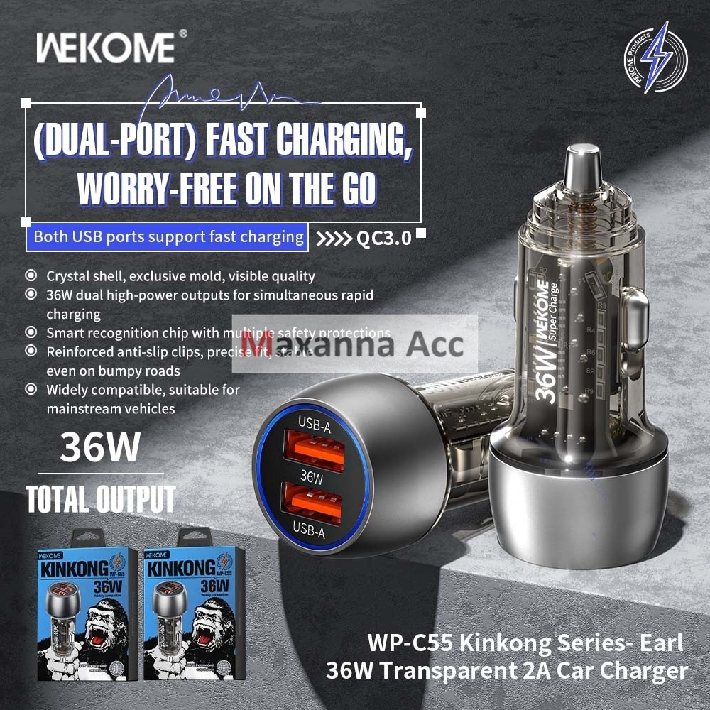 [MAXNA] CAR CHARGE FAST CHARGING 36W OME 2 USB WP C55 FAST CHARGING / CAR CHARGER 36W