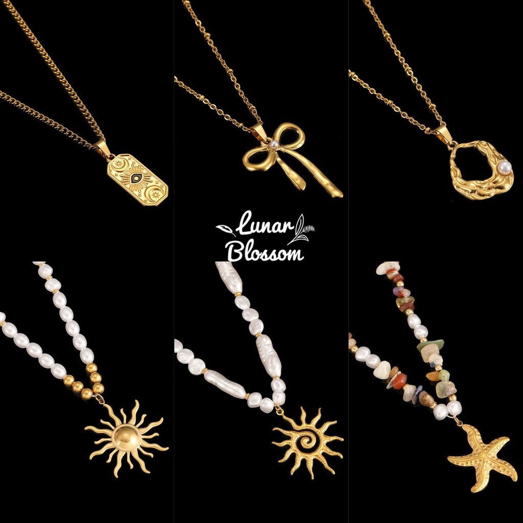 Lunar Blossom ✨✨ สร้อยคอ หลากหลายสไตล์ที่แตกต่าง วัสดุสแตนเลส คุณภาพสูง บุคลิกที่สง่างาม สร้อยคอสวยๆ