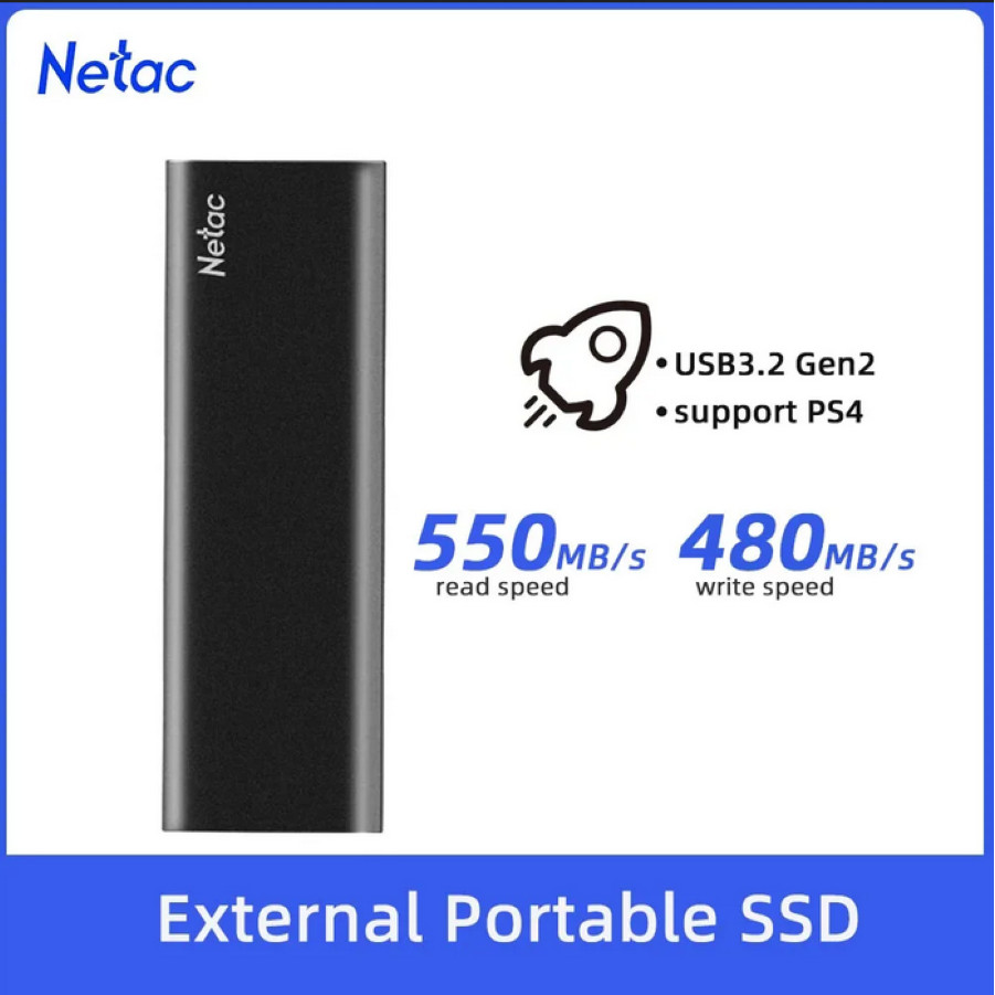 Netac 250GB 500GB 1TB แบบพกพา SSD Solid State Drive ภายนอก SSD USB3.2 Gen2 Type-C สําหรับแล็ปท็อปพีซี