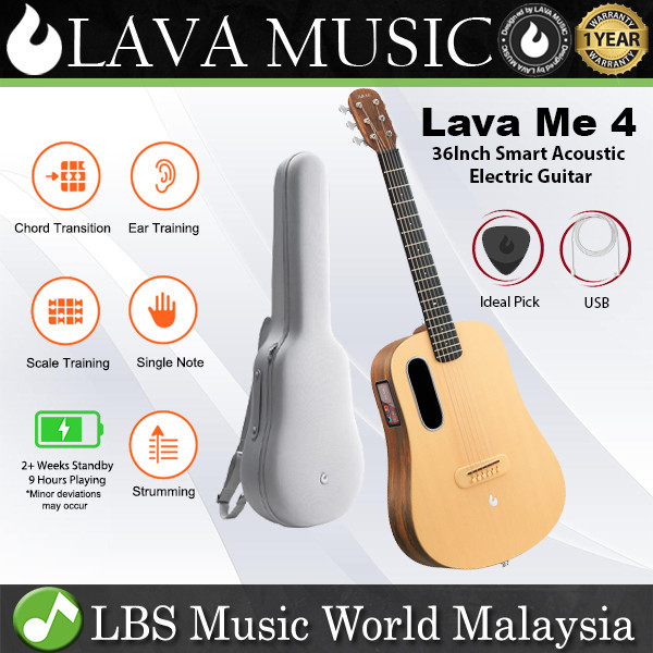 Lava Me 4 36" กีตาร์ไฟฟ้าอะคูสติกอัจฉริยะพร้อมกระเป๋า Lite - Spruce