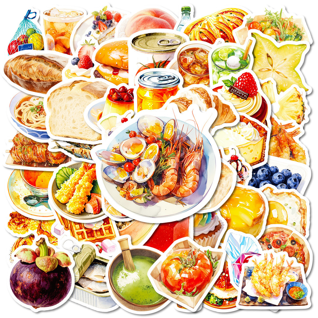 ❉ Yummy Food Series 01 Stickers ❉ 50Pcs/Set Waterproof DIY Fashion Decals Doodle Stickers