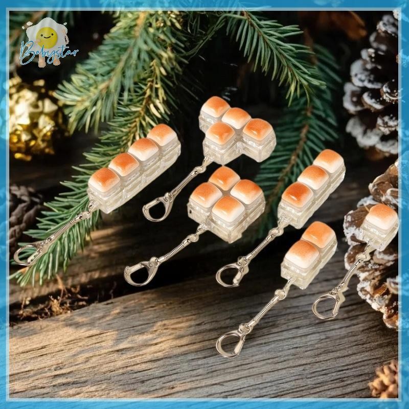 [Inthehot-t] Creative Bread Keyboard Keychain Mechanical Keyboard Dpression Toy Keyring Bag Pendant 