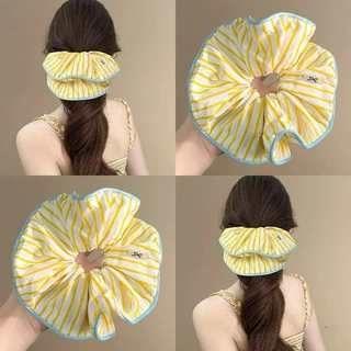 Scrunchies ยางรัดผมขนาดใหญ่ สไตล์หวาน เครื่องประดับผม 4 ชิ้น