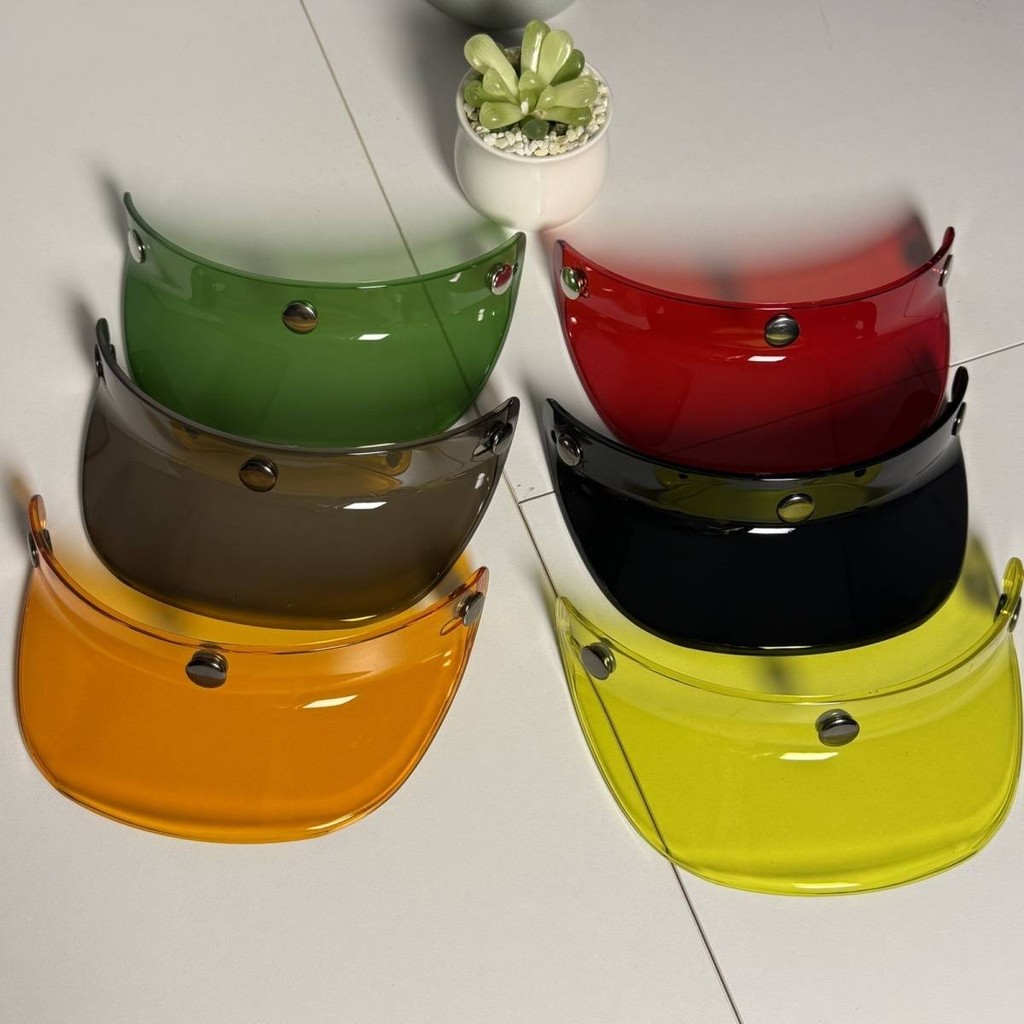 Retro เหมาะสําหรับหมวกกันน็อคขนาดเล็กขนาดกลางหมวกกันน็อคครึ่งหมวกกันน็อคสามปุ่มหมวก Brim รถจักรยานยนต์ Sun - รูปที่ 4