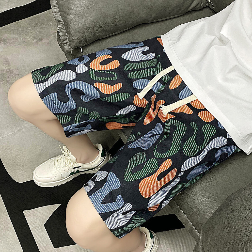 AP Store กางเกงขาสั้นใหม่พิมพ์กราฟิก ลายสวยคมชัด สินค้าขายดี  ใส่สบายสไตล์วันหยุดชิลล์ๆมี3สีให้เลือกใส่สินค้าพร้อมจัดส่ง