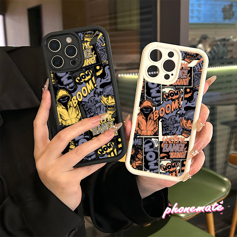 จัดส่งจากประเทศไทย ภาษาอังกฤษสร้างสรรค์สีเหลืองพร้อมพื้นหลังการ์ตูน for OPPO A7 A5s A12 A11K F