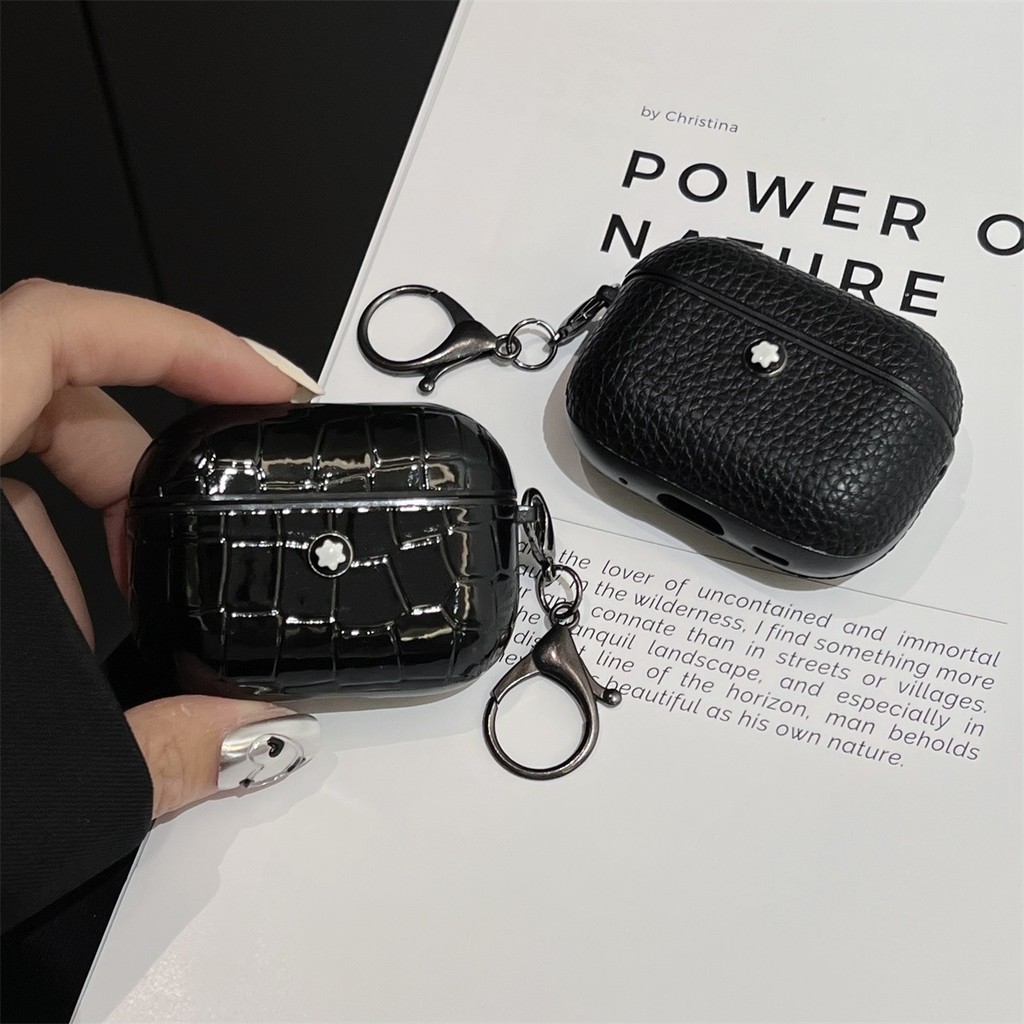 Mon Blanc หรูหราหนังนุ่มปลอกเปลือกสําหรับ AirPods 4 ANC Pro3 PRO 2 1/2/3 เคสป้องกัน - รูปที่ 2