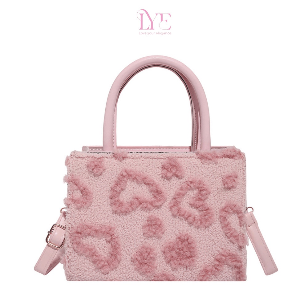 LYE กระเป๋าสะพายข้างผู้หญิงกระเป๋าถือสํานักงานผ้าจับจีบรูปทรงแนวตั้งแข็งแรง