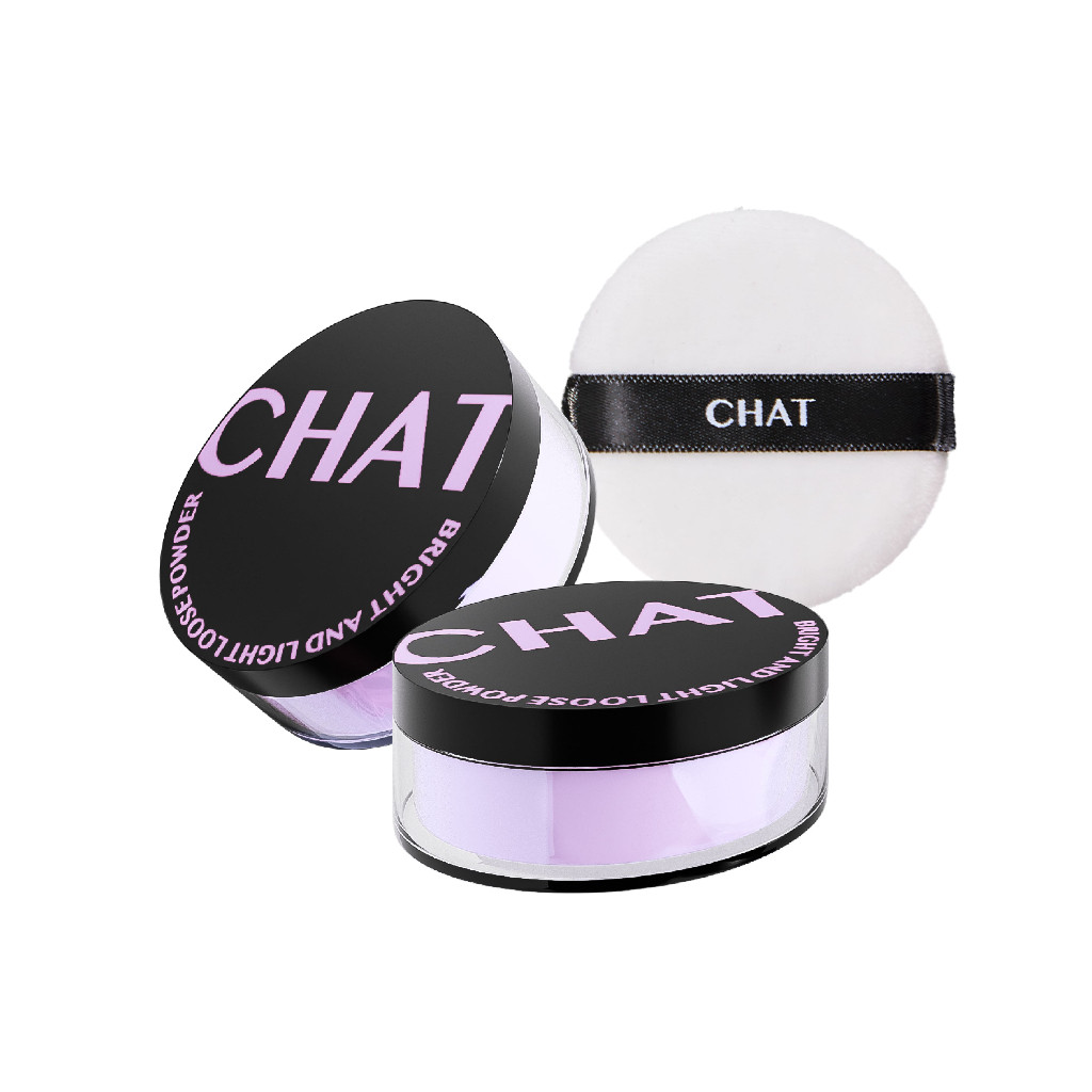 ฉัตรแป้งฝุ่นโปร่งแสง CHAT Bright And Light Loose Powder