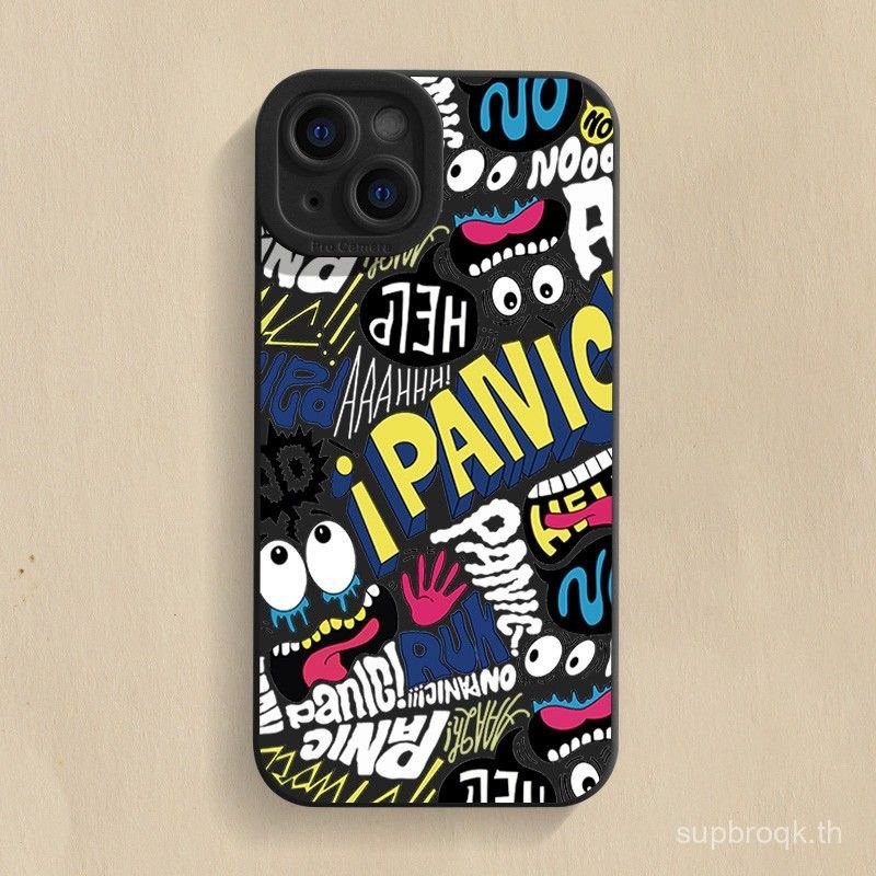 Surprised สีสัน Graffiti แฟชั่นสร้างสรรค์ที่ไม่ซ้ํากันขายร้อนเหมาะสําหรับ iPhone 16promax 15pro 14plus 13promax 12pro 11 xsmax xr 16 15 14pro 7plus เคสโทรศัพท์กันกระแทก