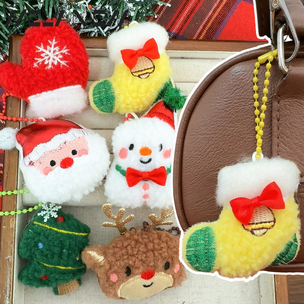 [INFASHION]พวงกุญแจตัวละครคริสต์มาสเครื่องประดับขนาดเล็ก1-6ชิ้น,น่ารักPlush Santa Snowmanกวางจี้สําหรับห่อของขวัญพรรคโปรดปราน