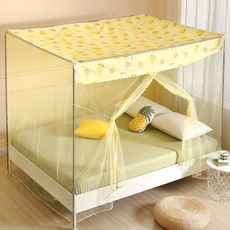 มุ้งกันยุงสไตล์ใหม่ 2023 เตียงคู่ 1.8 X2m เช่าบ้านหอพักเดี่ยว 1.2M1.5m มุ้งกันยุงในครัวเรือนห้องนอน 