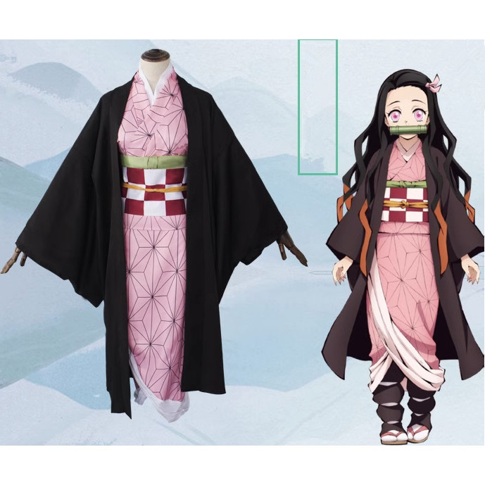 22h อะนิเมะปีศาจนักฆ่า Nezuko คอสเพลย์เครื่องแต่งกายฮาโลวีนแต่งตัว