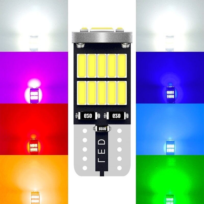 MOTUS มาใหม่ ไฟหรี่ (1ชิ้น) มีหลายสีให้เลือก DC 12Vไฟส่องป้ายทะเบียน T10/W5W LED 4014CHIPS 26SMD