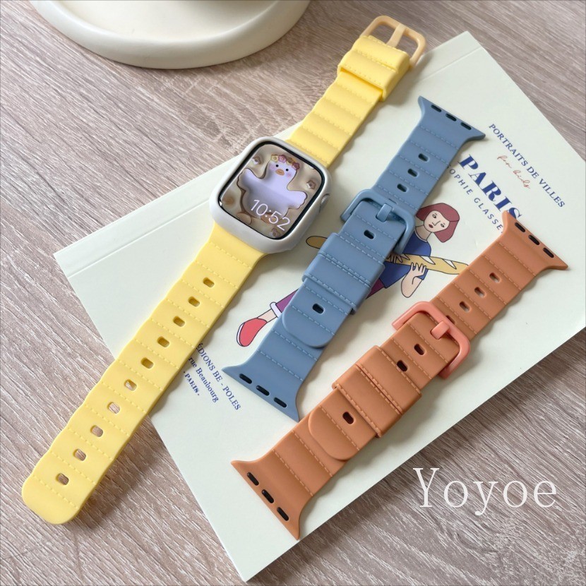 เคสซิลิโคนระบายอากาศ + สายซิลิโคนสําหรับ Apple Watch Series 2/3/4/5/6/7/8 49 มม. และ 45 มม./44 มม./41 มม./40 มม.