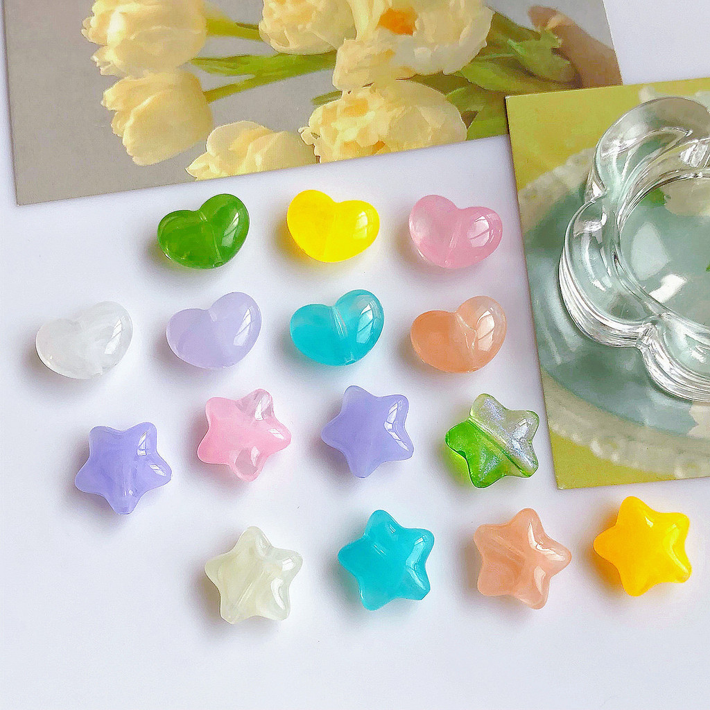 Dream Bubble Cloud Mist เรซิ่น Star Love Heart ลูกปัด DIY เครื่องประดับทําด้วยมืออุปกรณ์เสริมประดับด้วยลูกปัดวัสดุ EPX4