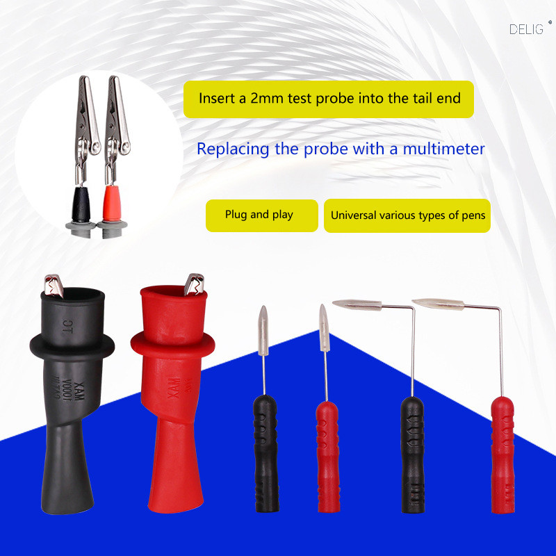 Delig> 2 มม. Test Probes เปลี่ยนมัลติมิเตอร์ Sensitive เครื่องทดสอบ Probes กลับ Probes ชุดสําหรับ Ba