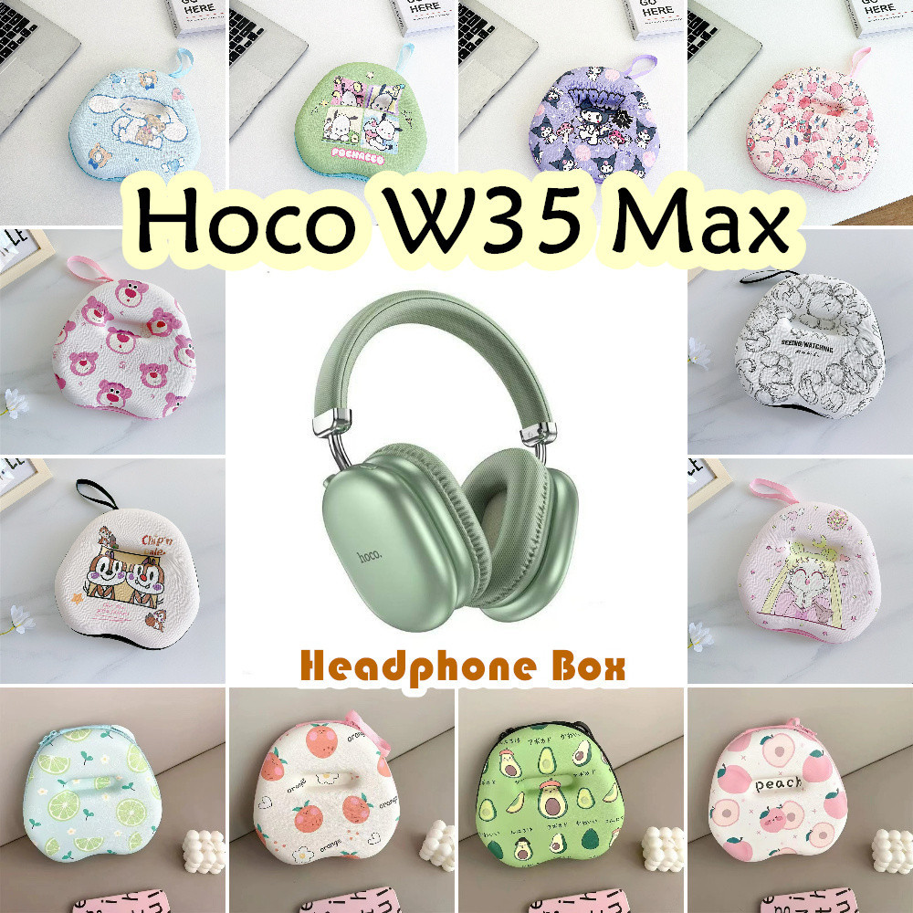 สต็อกพร้อม! สําหรับ Hoco W35 Max เคสหูฟังการ์ตูนอินเทรนด์กระเป๋าเก็บชุดหูฟังกล่องปลอก