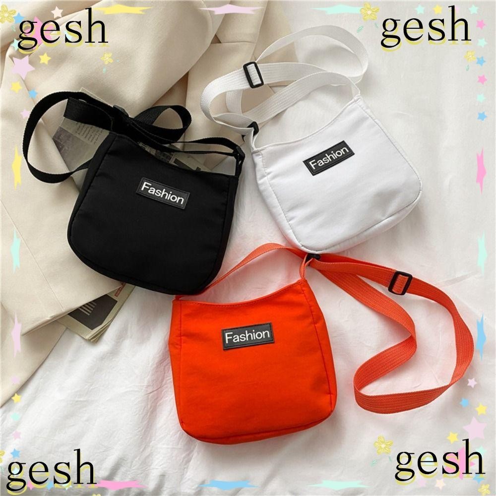 Gesh1 Letter Crossbody Bag,แฟชั่นสีทึบกระเป๋าถือขนาดเล็ก,กระเป๋าสี่เหลี่ยมเล็กคุณภาพสูงผ้าใบไหล่กระเป๋าMessenger