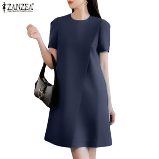 Zanzea Celmia ผู้หญิงวันหยุดลําลอง O คอชุดเดรสแขนพัฟไม่สม่ํา…