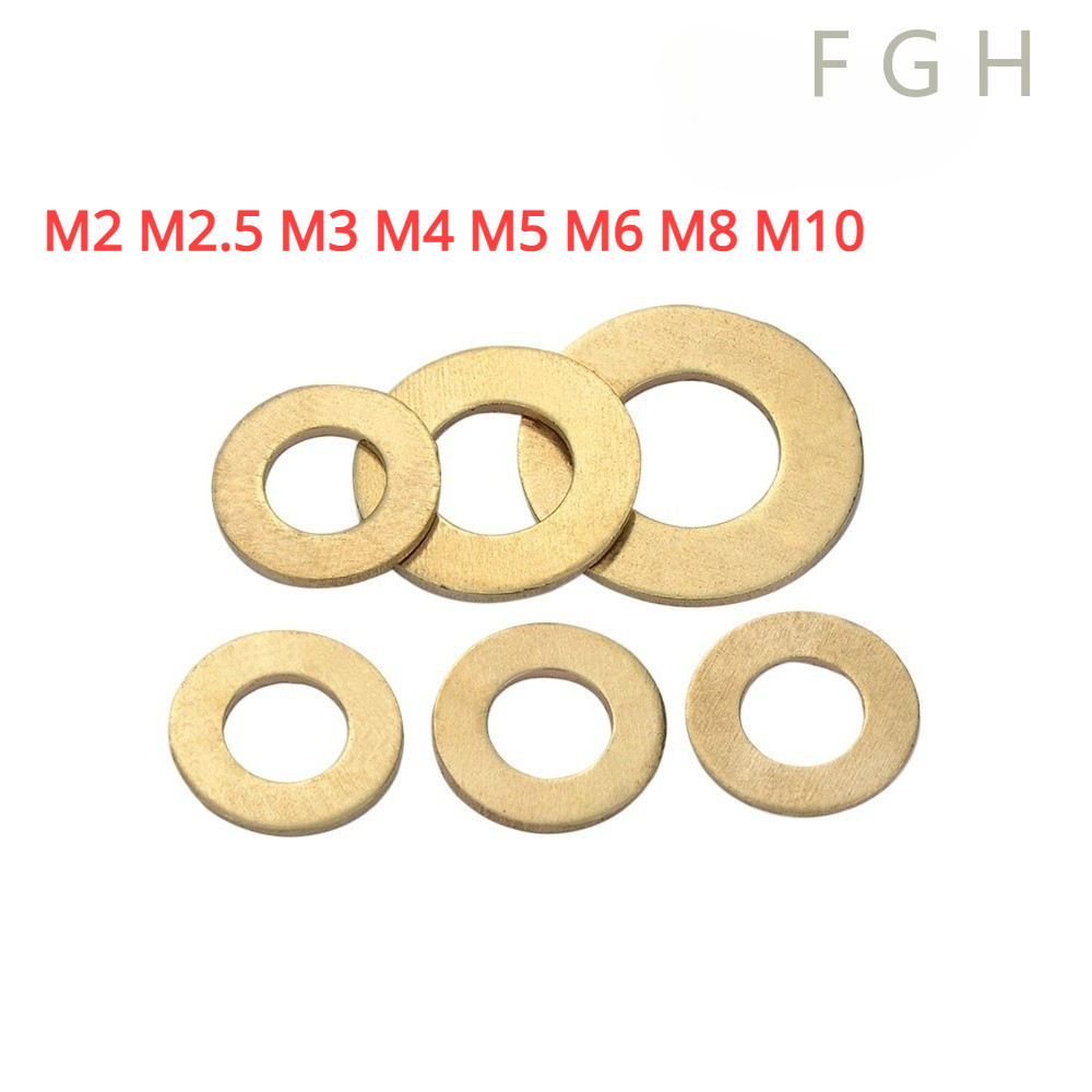 [FGH-y] แหวนอีแปะ แหวนรอง น็อตสกรู ทองแดง M2-M6 / Flat Washer Screw M2 M2.5 M3 M4 M5 M6