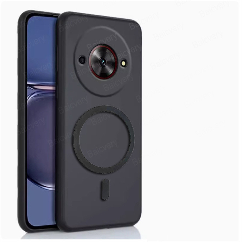 เคสโทรศัพท์ ZTE Nubia Focus 5G NX302J Pro Z2351N Matte Black Soft TPU ฝาครอบป้องกันสติกเกอร์แม่เหล็ก