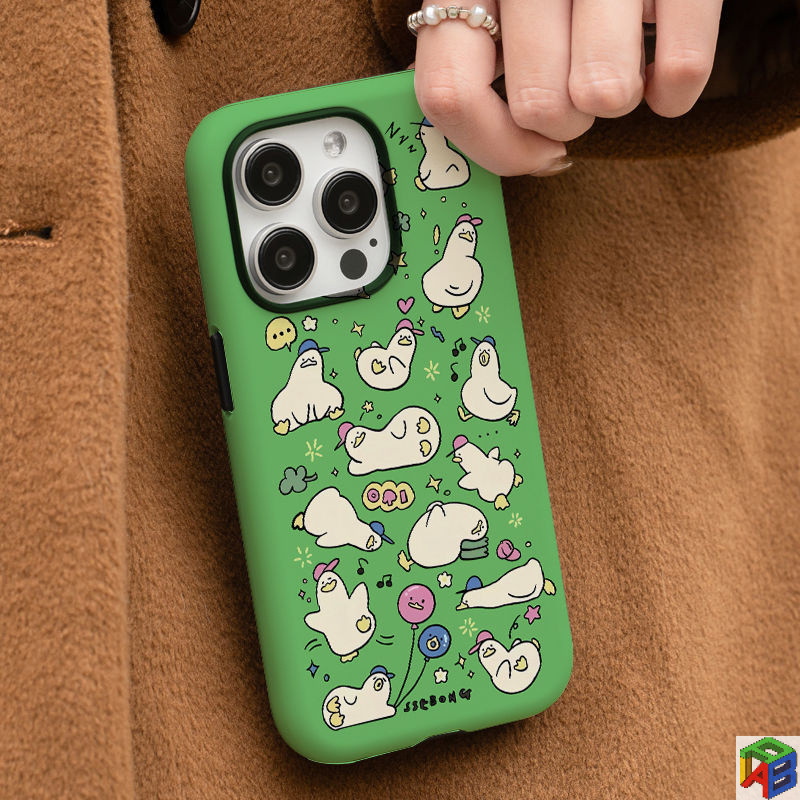 Feilin Two-in-One สําหรับ Apple 15promax 16 เคสโทรศัพท์ 14plus การ์ตูนเป็ด 11/12/13promax 7/8P ซิลิโคนอ่อนนุ่มฝาครอบฟิล์มแข็ง