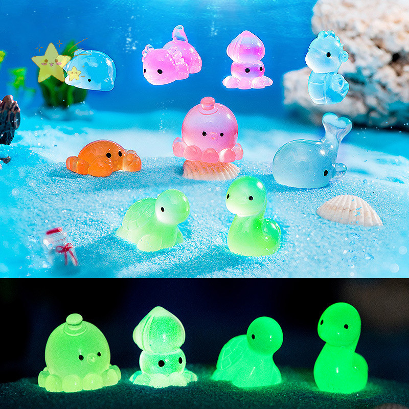 [JBTH] Creative Luminous Turtle Crab Octopus เครื่องประดับสัตว์ทะเล Aquarium ปลาภูมิทัศน์ตุ๊กตาตกแต่งบ้านของขวัญ [JB]