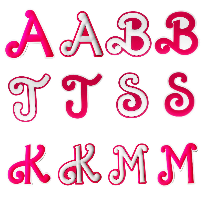ตัวอักษรสีชมพู A-Z กระเป๋า Jibbitz อุปกรณ์ตกแต่งกระเป๋า ติดกระเป๋า Bogg bag DIY accessories Charms ถอดได้ สำหรับกระเป๋าชายหาด