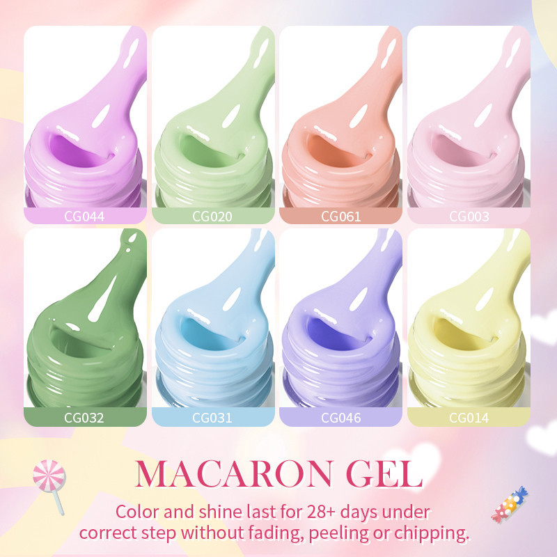 Lilycute เล็บเจล Macaron สีกึ่งถาวรเล็บแต่งเล็บ UV Gel เล็บ Varnishes 7ML - รูปที่ 3