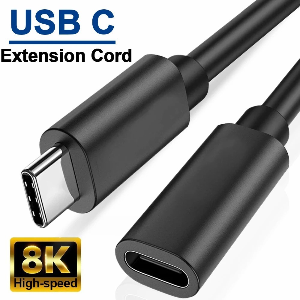 0.5m/1m USB Type C Extension Cable - Type C Fast Charging Extender Cord - สายต่อ USB C ชายหญิง - สําหรับสมาร์ทโฟนแท็บเล็ตแล็ปท็อปฮาร์ดไดรฟ์