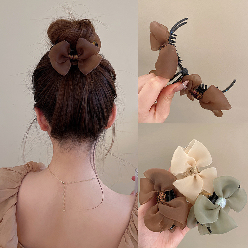 Simple Compact Mesh Bow Hair Clip แฟชั่นเกาหลี Hairpin เครื่องประดับผมสําหรับผู้หญิงs
