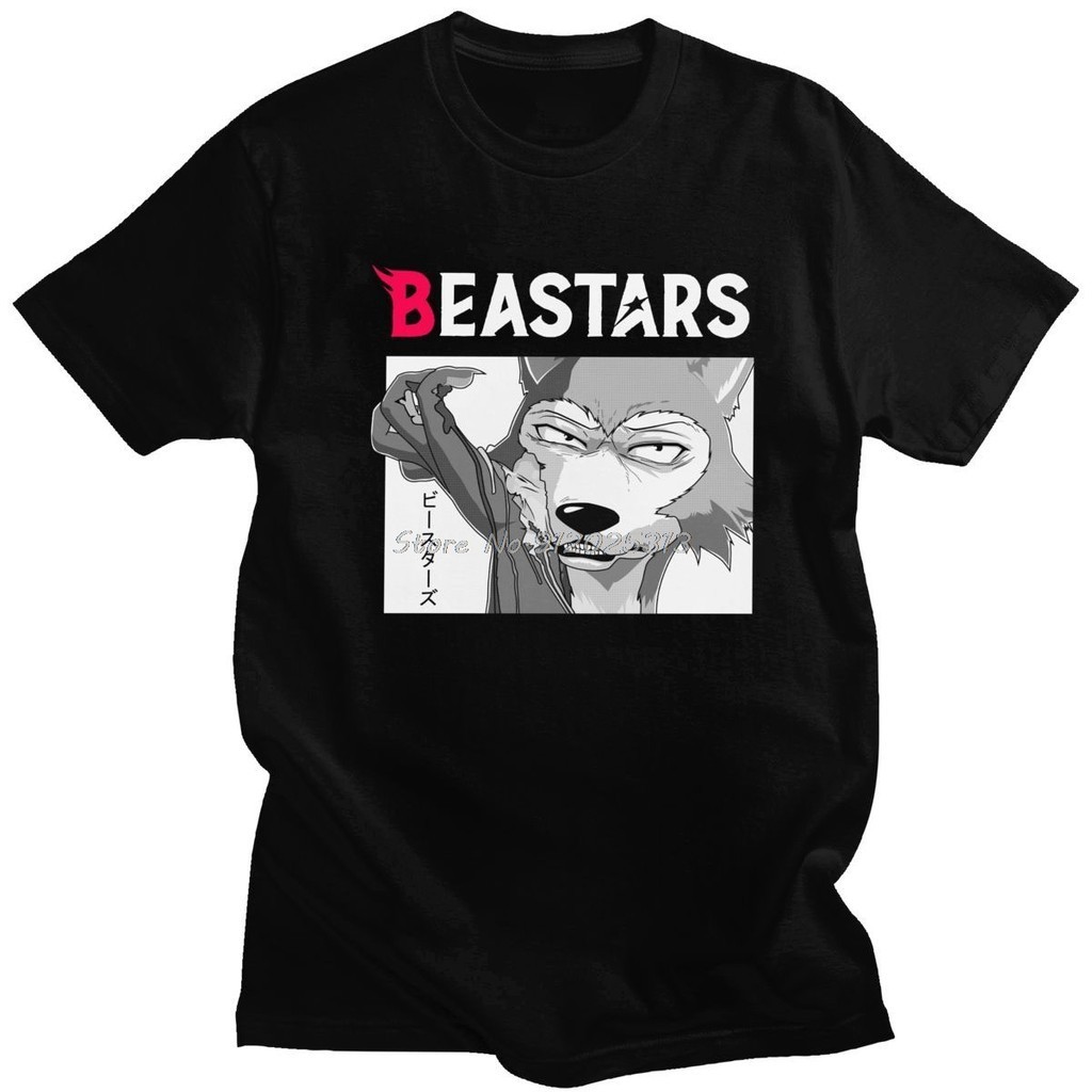 Beastars เสื้อยืดผู้ชายสัตว์หมาป่าอะนิเมะ Furry Manga Tshirt Vintage Cotton Tees รอบคอแขนสั้นเสื้อ T