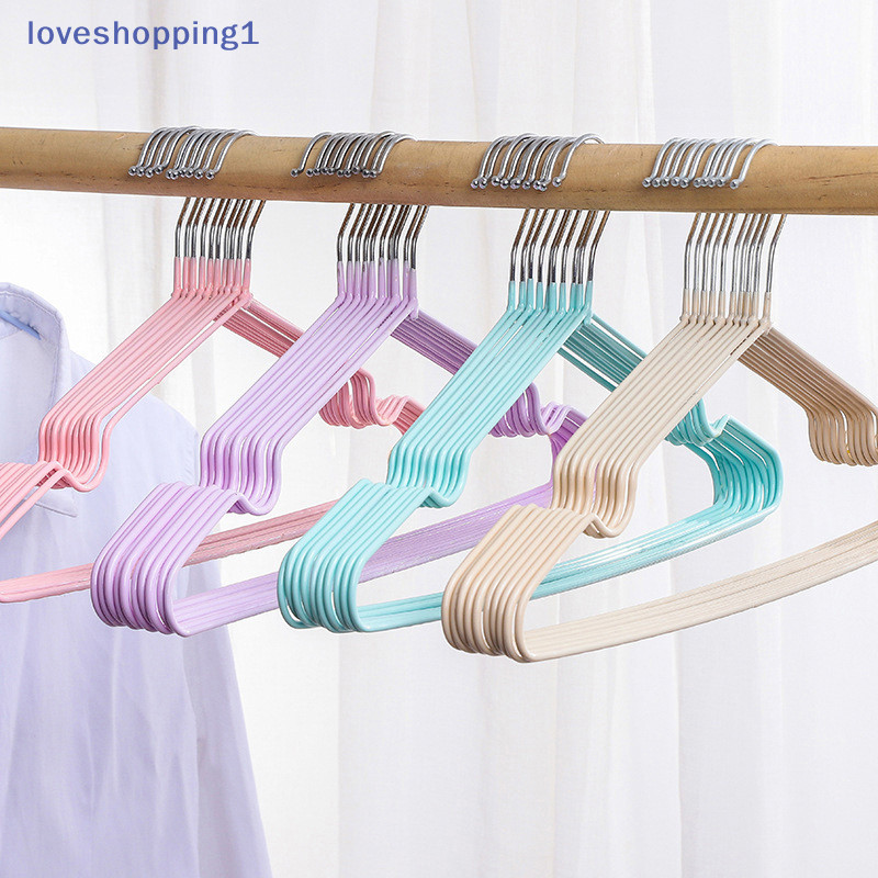 Loveshopping ไม้แขวนเสื้อหนาในครัวเรือน Traceless Simple Coat Hanger โลหะผู้ใหญ่เด็กลื่น Notch Coat ไม้แขวนเสื้อ TH