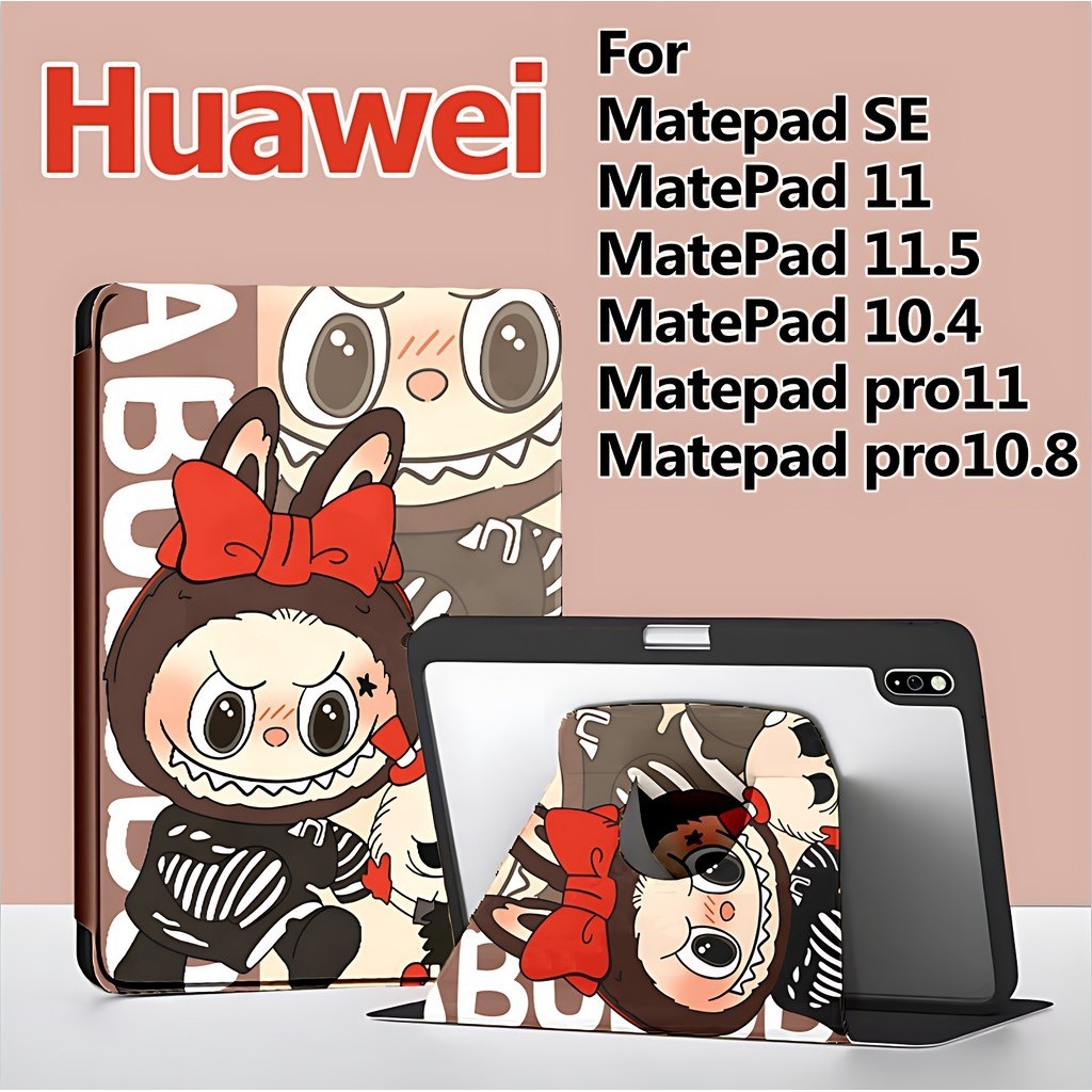 Huawei MatePad 11 Pad10.4 Case Huawei MatePad Matepad SE11/SE 10.4 Pro11 Huawei MatePad 11.5 MatePad 11.5”S /11.5S Matepad Pro10 8 ฝาครอบแม่เหล็ก / ที่ใส่ปากกาด้านขวา Labubu Case Huawei