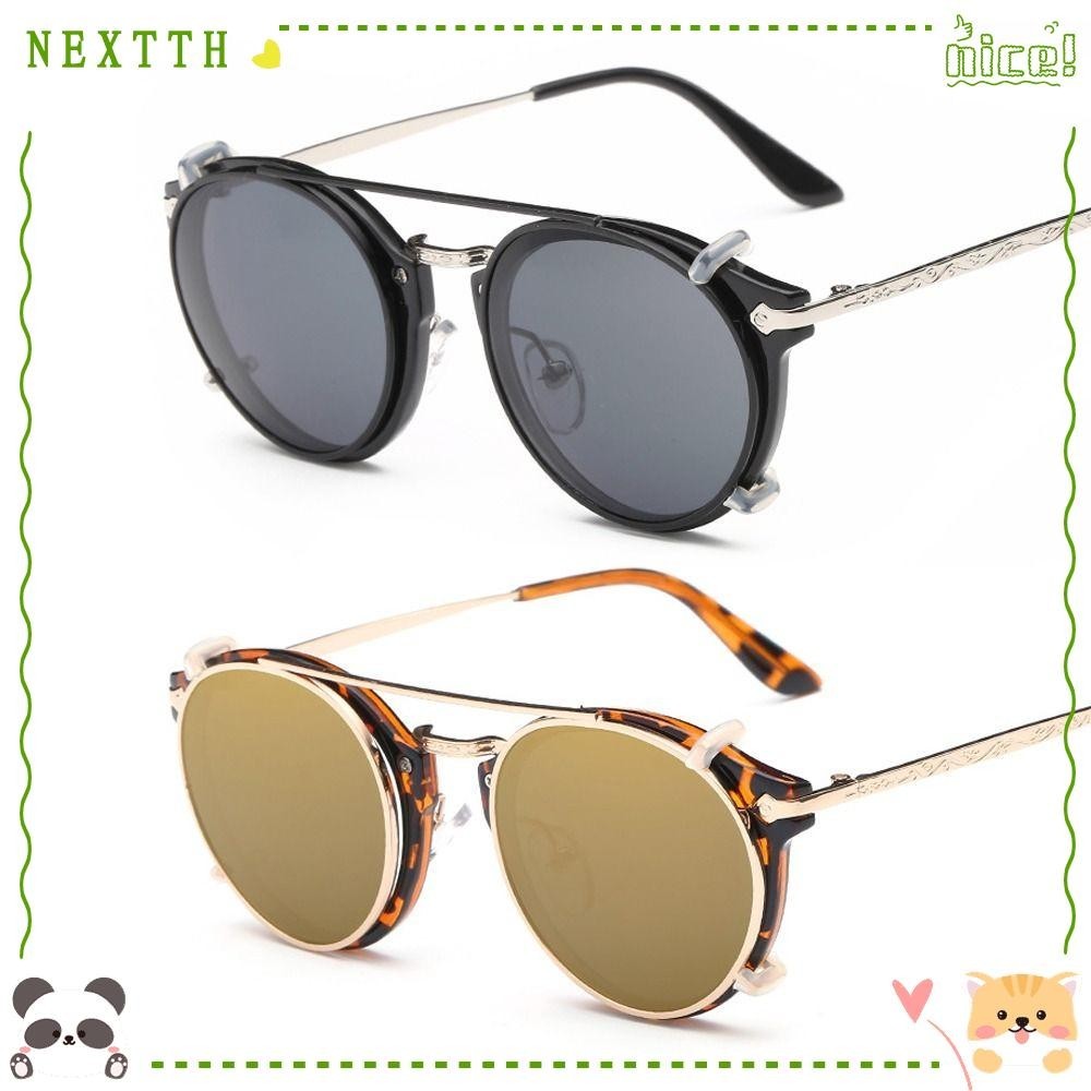 Nextth Punk แว่นตา, Double Layer Flip Cover Steampunk Flip-Up แว่นตากันแดด, เกาหลีสอง Usage สีดํา Shades แว่นตาแว่นตากันแดดกลางแจ้ง