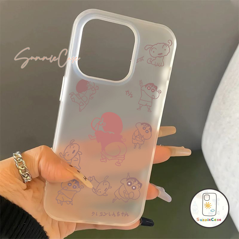 การ์ตูนดูเดิลเจ๋ง ๆ เคส ชินจัง เคสไอโฟน IPhone 13 14 15 11 12 Pro Max XS X XR MAX 7Plus 15 8 14 7 Plus SE แฟชั่นกรณี