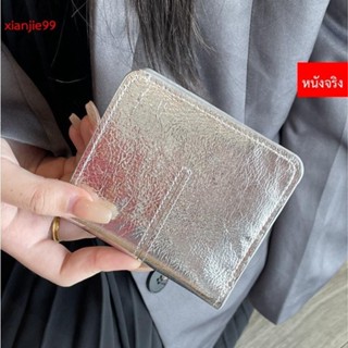 สไตล์ใหม่เงินหนังวัวสุภาพสตรีที่เรียบง่ายเย็บกระเป๋าสตางค์สั…