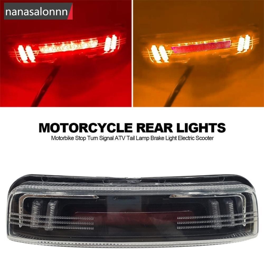 Nanasn| 1pc 12V ไฟท้ายรถจักรยานยนต์ด้านหลัง LED ไฟหน้ารถจักรยานยนต์ไฟฟ้าหยุดไฟเลี้ยว ATV ไฟท้ายไฟฟ้าสกู๊ตเตอร์ไฟเบรค D2T5