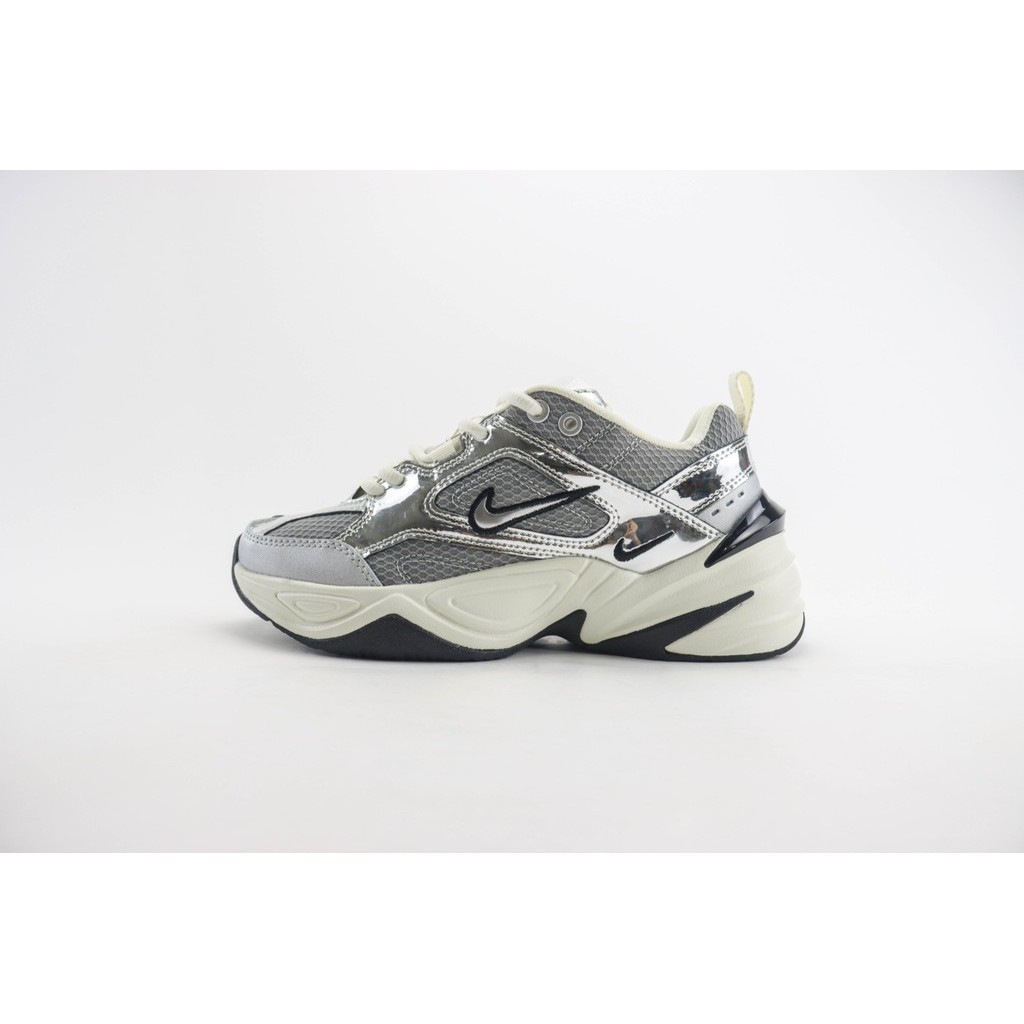 Nike M2K Tekno รุ่นดั้งเดิมบริสุทธิ์สีเทาเงิน M2K รองเท้าพ่อย้อนยุค HY951-71