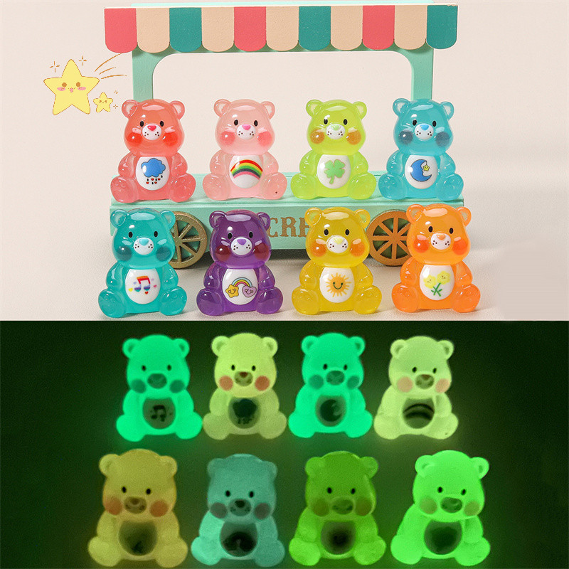 [JBTH] Luminous Rain Bear อุปกรณ์เครื่องประดับ DIY เรซิ่นเครื่องประดับขนาดเล็กพวงกุญแจรถจี้แฟชั่น Play Accessories [JB]
