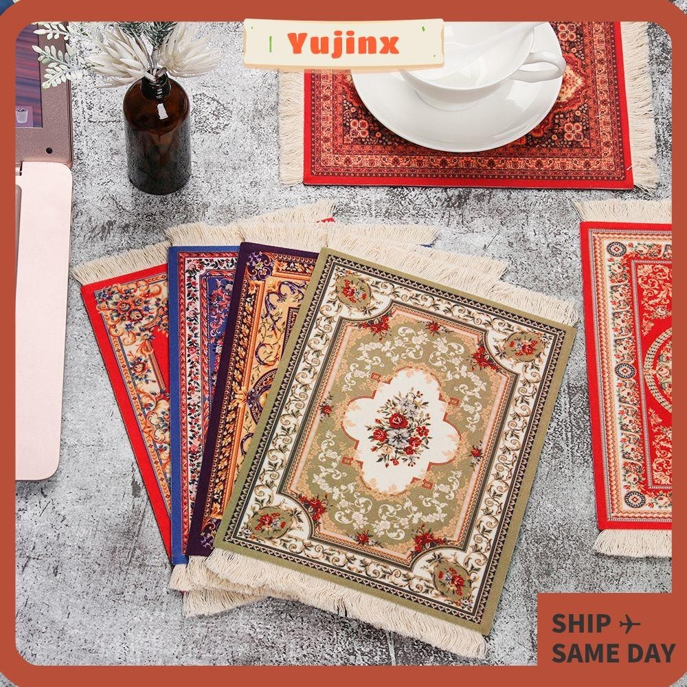 Yujinx 1 ชิ้น Mousepad Ectangular Craft แท็บเล็ต Mat Water Coaster ตกแต่งโต๊ะทนทานเปอร์เซียพรมสไตล์