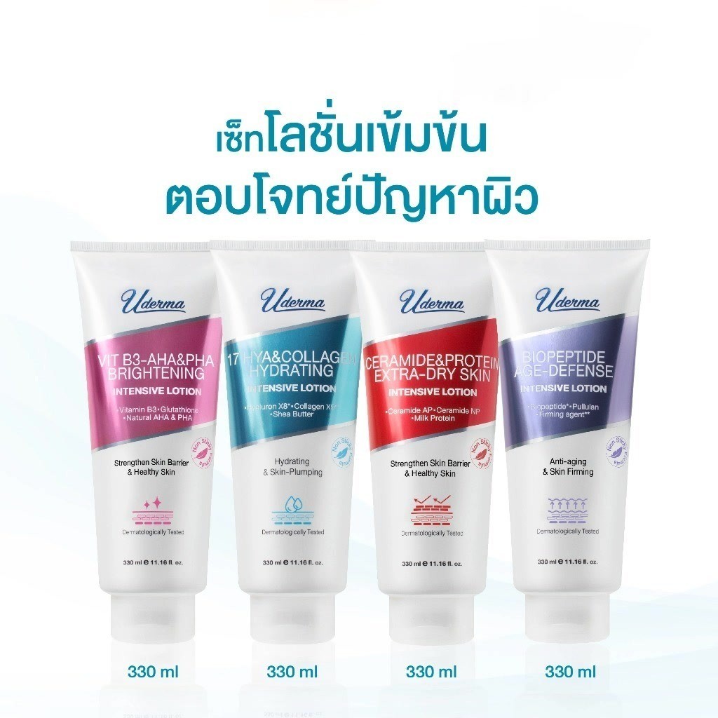 [ใหม่] UDERMA VIT B3-AHA&PHA BRIGHTENING INTENSIVE 330ML ยูเดอร์มา โลชั่นเข้มข้น ดูแลผิวกาย ตอบโจทย์ปัญหาผิว ราคา ถูกที่สุด ดีลบีเคเค แกลเลอรีภาพที่ 4